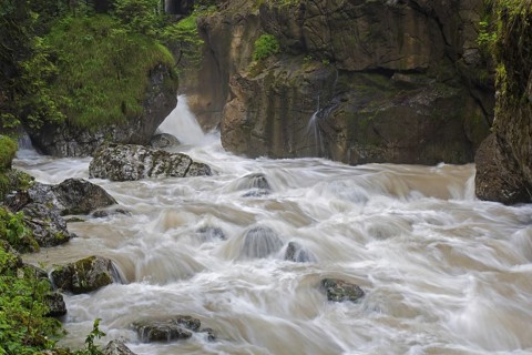 The river Weißbach running through the Seisenbergklamm, Seisenbachklamm, gorge near Weißbach bei