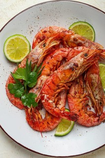 Fried Langoustines, Australian, lime and herbs, spices, homemade, no people