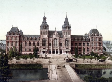Reichsmuseum, Rijksmuseum, Dutch National Museum, Amsterdam, Holland, 1890, Historical, digitally