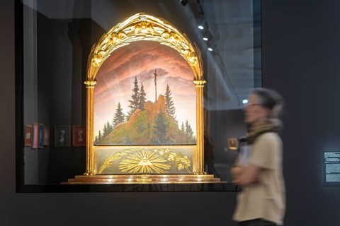 Anniversary exhibition on Caspar David Friedrich at the Albertinum. The painting The Cross in the