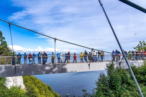 The Königsstuhl Skywalk on the chalk cliffs of Rügen, viewing platform on the famous Königsstuhl