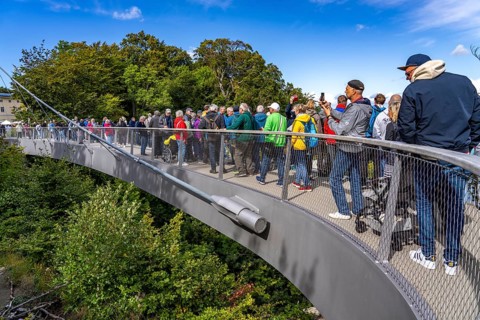 The Königsstuhl Skywalk on the chalk cliffs of Rügen, viewing platform on the famous Königsstuhl