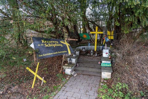 Eibenkapelle, at the camp of climate activists in the rest of the village of Lützerath, which is