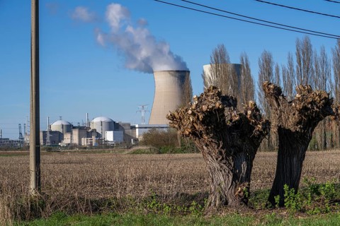 The Doel nuclear power plant on the Scheldt, one of two nuclear power plants in Belgium, consists