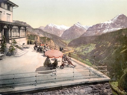 Wetterhorn, from Schynige Platte, Bernese Oberland, Switzerland, Historic, digitally restored