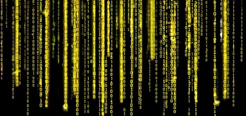 Abstract animation of binary code cascading down like digital rain, representing data insights in