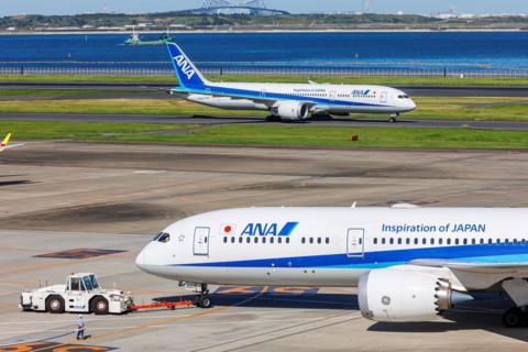 Boeing 787-9 Dreamliner aircraft of ANA All Nippon Airways at Tokyo Haneda Airport, Japan, Asia