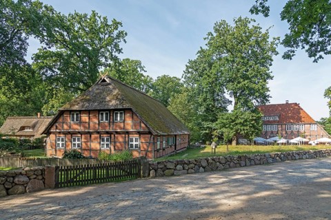 Heidemuseum Dat ole Huus, Low German hall house, Heidemuseum inn, Wilsede, Bispingen, Lüneburg