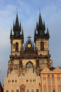 The Teyn Church, a Roman Catholic church in the Gothic style in Prague's Old Town on the Old Town