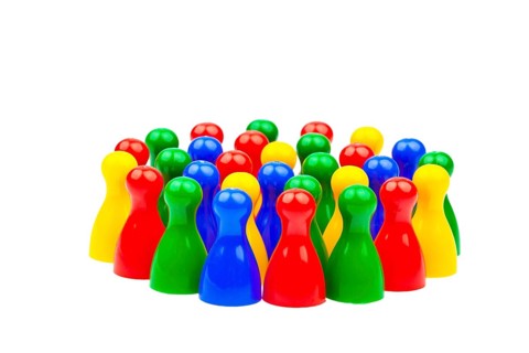 Integration through togetherness in society. Equal rights and harmony in the team. Colourful