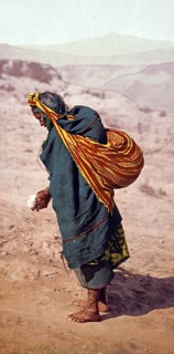 Patient labour, Moki Pueblos, Hopi Indian woman, Arizona, Historical, digitally restored