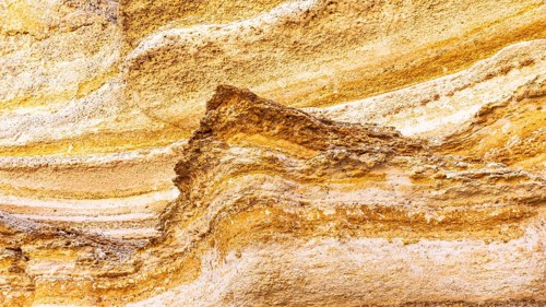 Eroded rock formation on a fossilised reef edge, Huqf stone desert, Arabian Peninsula, Sultanate of