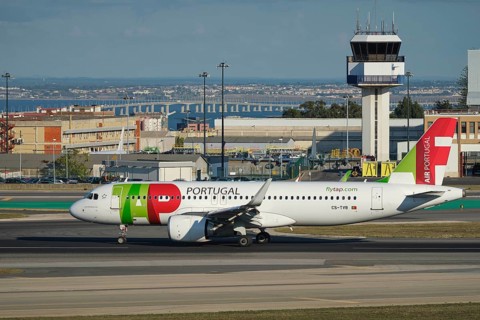 Lisbon, Portugal - September 2, 2023: TAP Air Portugal Airbus A321-251N passenger plane taxi on