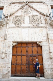 Portal of the Casa del Cordon or Palace of the Constables of Castile, historic centre of Burgos,