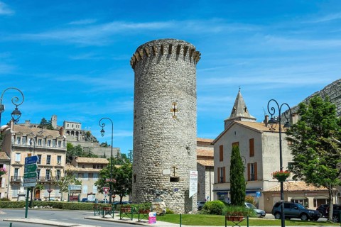 Sisteron. Medisance tower in medieval tower, Alpes-de-Haute-Provence. Provence-Alpes-Côte d'Azur.