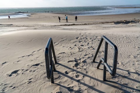 Dispatched beach access North Sea island of Borkum, East Frisia, Lower Saxony, Germany, Europe