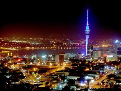 New Zealand, Auckland by night, Auckland, New Zealand, Oceania