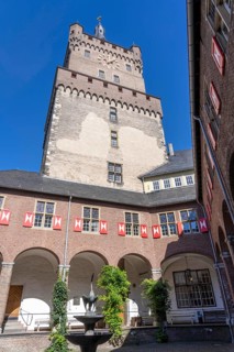 The Schwanenburg in Kleve, swan tower, museum and seat of the district and regional court of Kleve,