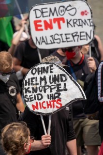 Demonstration against the planned assembly law in North Rhine-Westphalia, in Düsseldorf, various