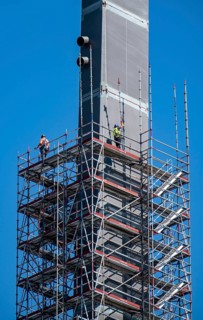 New construction of the motorway bridge Neuenkamp of the A40, over the Rhine near Duisburg,