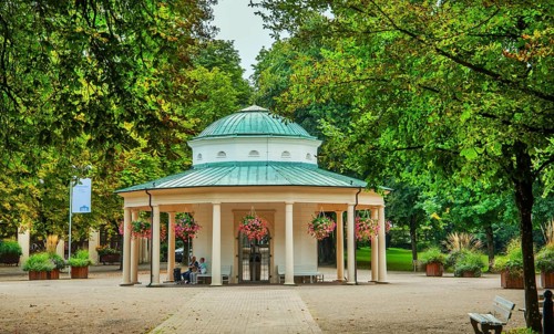 Spring temple in the historic spa gardens, Horn-Bad Meinberg, Teutoburg Forest, North
