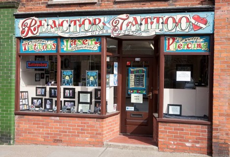 Tattoo parlour shop in Leiston, Suffolk, England, United Kingdom, Europe