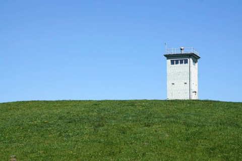 Hötensleben border memorial, former GDR border fortifications in Hoetensleben, today the state
