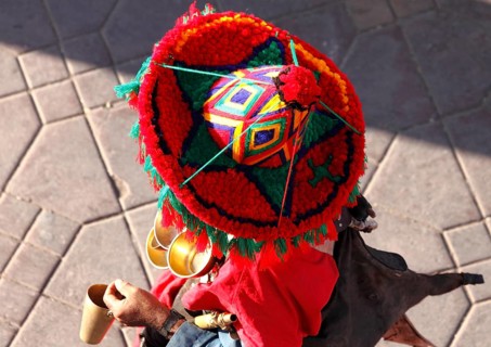 Water vendor on the Djemaa el Fna, Marrakech, Morocco, Africa