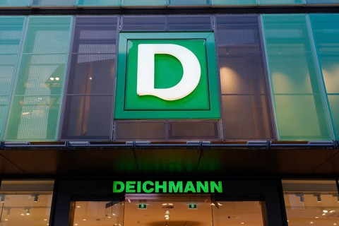 Deichmann, facade with sign and logo, Essen, Ruhr area, North Rhine-Westphalia, Germany, Europe