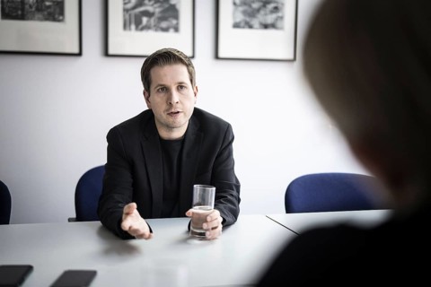 Kevin Kuehnert, SPD General Secretary, recorded in Berlin, 20/08/2024 during an interview