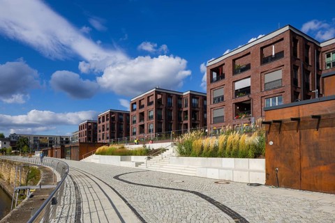 New development area Hafen City, on the site of the old neustädter Elbhafen harbour, Wohnungsbau