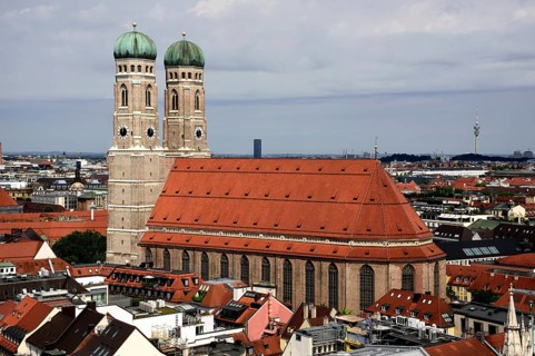 Europe, Germany, Bavaria, City of Munich, Marienplatz, Church of Our Lady, View from St Peter's