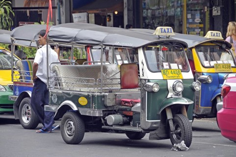 Tuk tuks, road traffic in Bangkok, Thailand, Asia