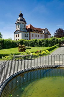 Baroque church, baroque castle church of St Trinitatis at Christiansburg Castle, castle park,