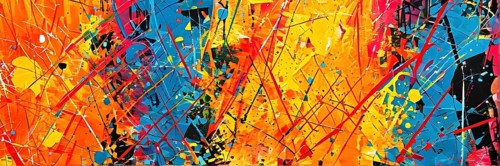 Pop art styled music album illustration featuring abstract crayon patterns and erratic lines in