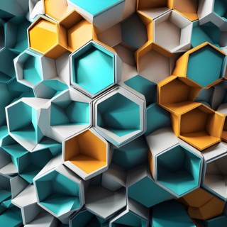 Abstract artwork based on the hexagonal patterns of a honeycomb highlighting efficient structural