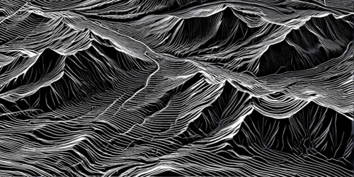 Abstract topographic map contour with complex terrain patterned, AI generated