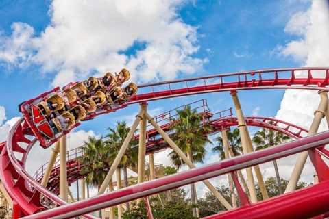 Rip Ride Rockit roller coaster at Universal Studios theme park in Orlando, Florida, USA, North