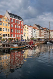 Nyhavn, in the Frederiksstaden district, harbour district with houses over 300 years old, moored