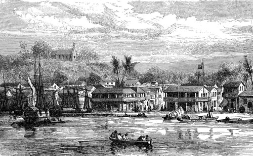 Miragoane on the Tiburon Peninsula in Haiti in 1880, Historical, digital reproduction of an