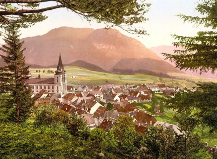 General view of Mariazell, Styria, former Austro-Hungary, today Austria, c. 1890, Historic,