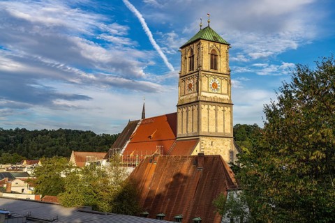 Parish church of St Jakob in moated castle am Inn, Bavaria, Germany, Europe