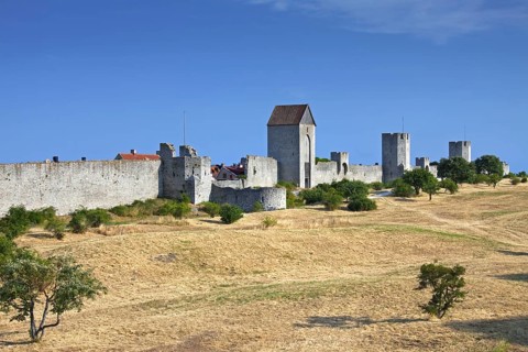 The Ringmuren, Ring wall at Visby, Gotland island, Sweden, Europe