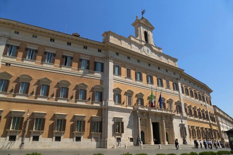 Palazzo Montecitorio, or Palazzo di Montecitorio, seat of the Chamber of Deputies of the Italian
