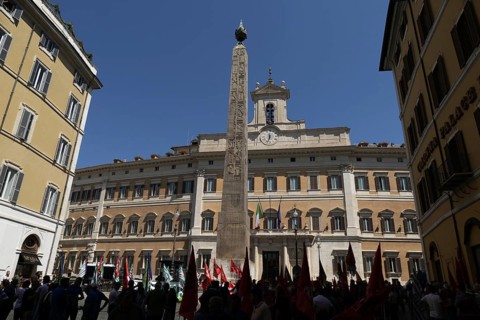 Obelisco di Montecitorio or Obelisco Solare on the Piazza Montecitorio in front of the Palazzo