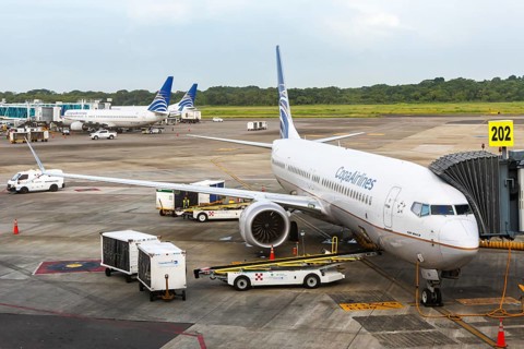 A Boeing 737-9 MAX aircraft of Copa Airlines with the registration HP-9904CMP at the airport in