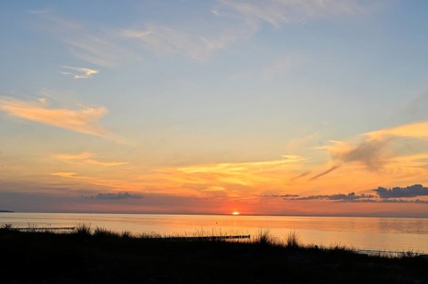 Sunset on the beach of the island of Poel, Mecklenburg-Western Pomerania, Germany, Europe