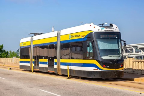 Dallas Streetcar Tram local transport in Dallas, USA, North America
