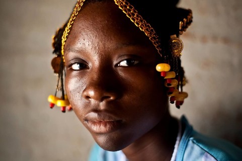 Portrait of a teenage girl from the Fula ethnic group Gambia