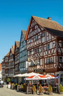 Medieval town, with half-timbered houses, Ochsenfurt, Mainfranken, Lower Franconia, Franconia,